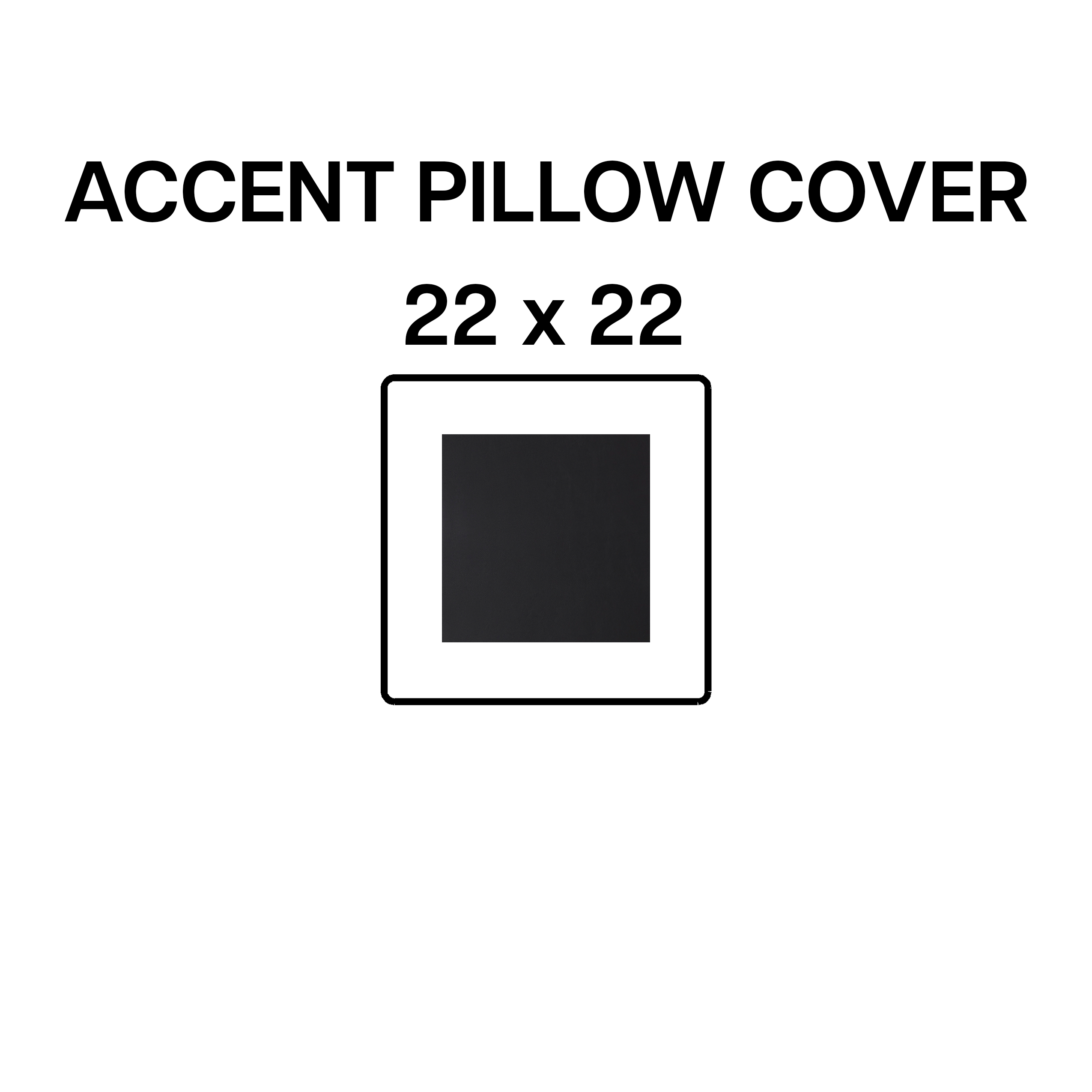 22x22 Inch Decorative Throw Pillow Cover - Soft Onyx Black Cushion Case for Sofa, Bed, Chair - Modern Home Decor Accent Pillow (BP 643 26)