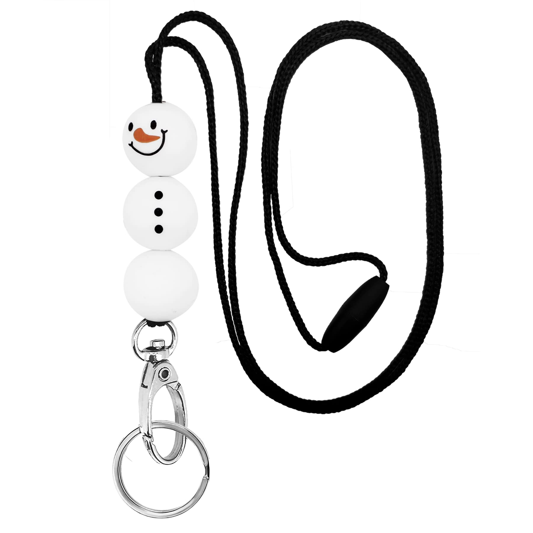 BIHRTC Teacher Lanyard with ID Badge Clip & Keychain - Durable Silicone Bead Neck Strap for School & Cruise