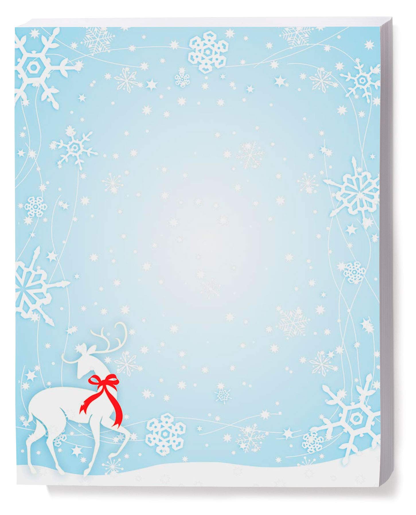 Premium Snowy Deer Christmas Stationery - Elegant Winter Holiday Border Paper & Letterhead (8.5 x 11, 100 Sheets) for Festive Greetings, Office Decor & Seasonal Correspondence