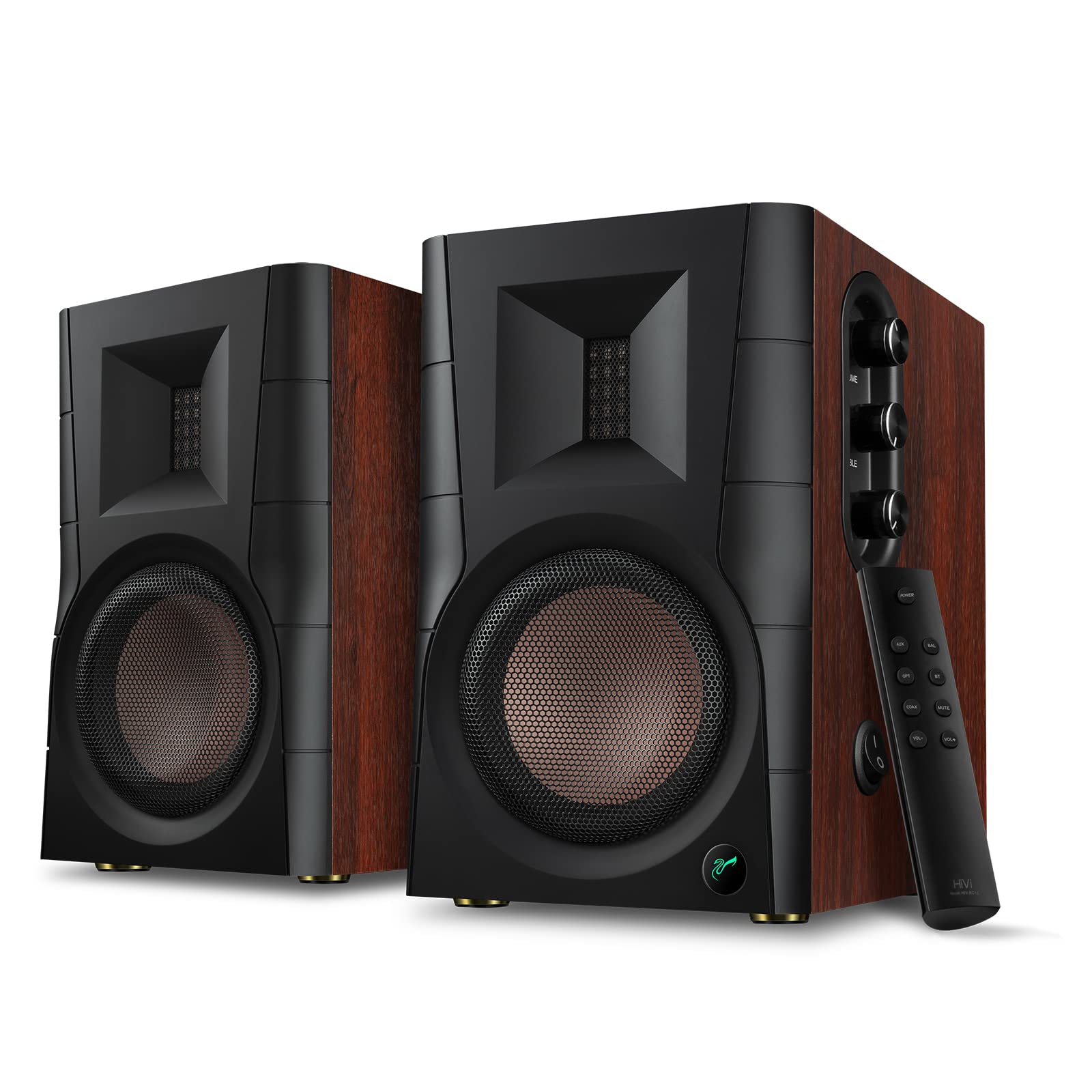 HiVi-Swans D200 Bluetooth Bookshelf Speakers - 5 Inch Near Field Studio Monitor Speakers with 260W RMS, Wood Grain Finish - Perfect for Home Theater, Gaming, Music Production, and PC/Desk Setup