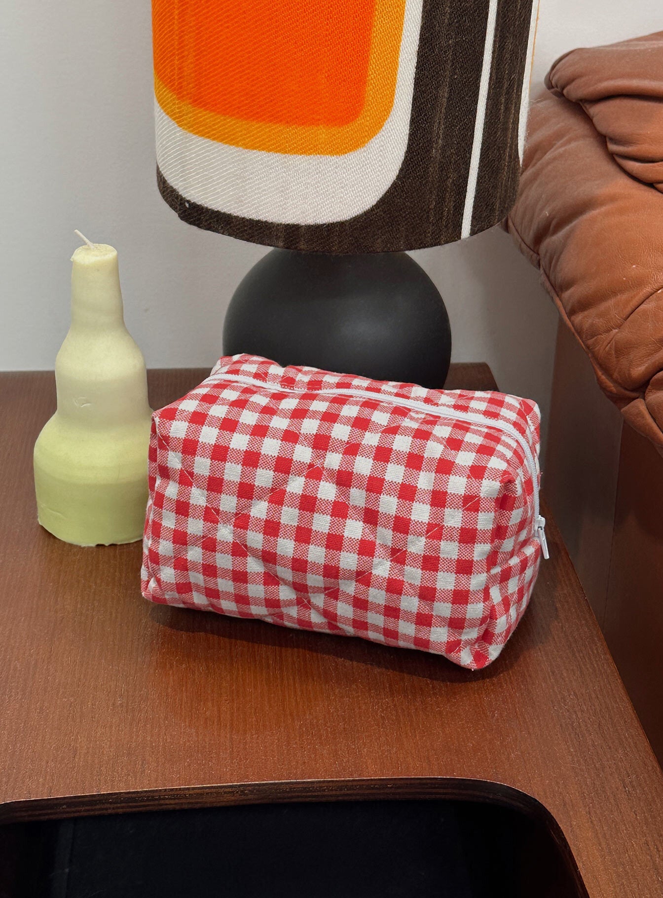 Belize Pouch Red Gingham Crossbody Bag for Women - Stylish & Lightweight Travel Purse for Shopping, Beach, and Everyday Use