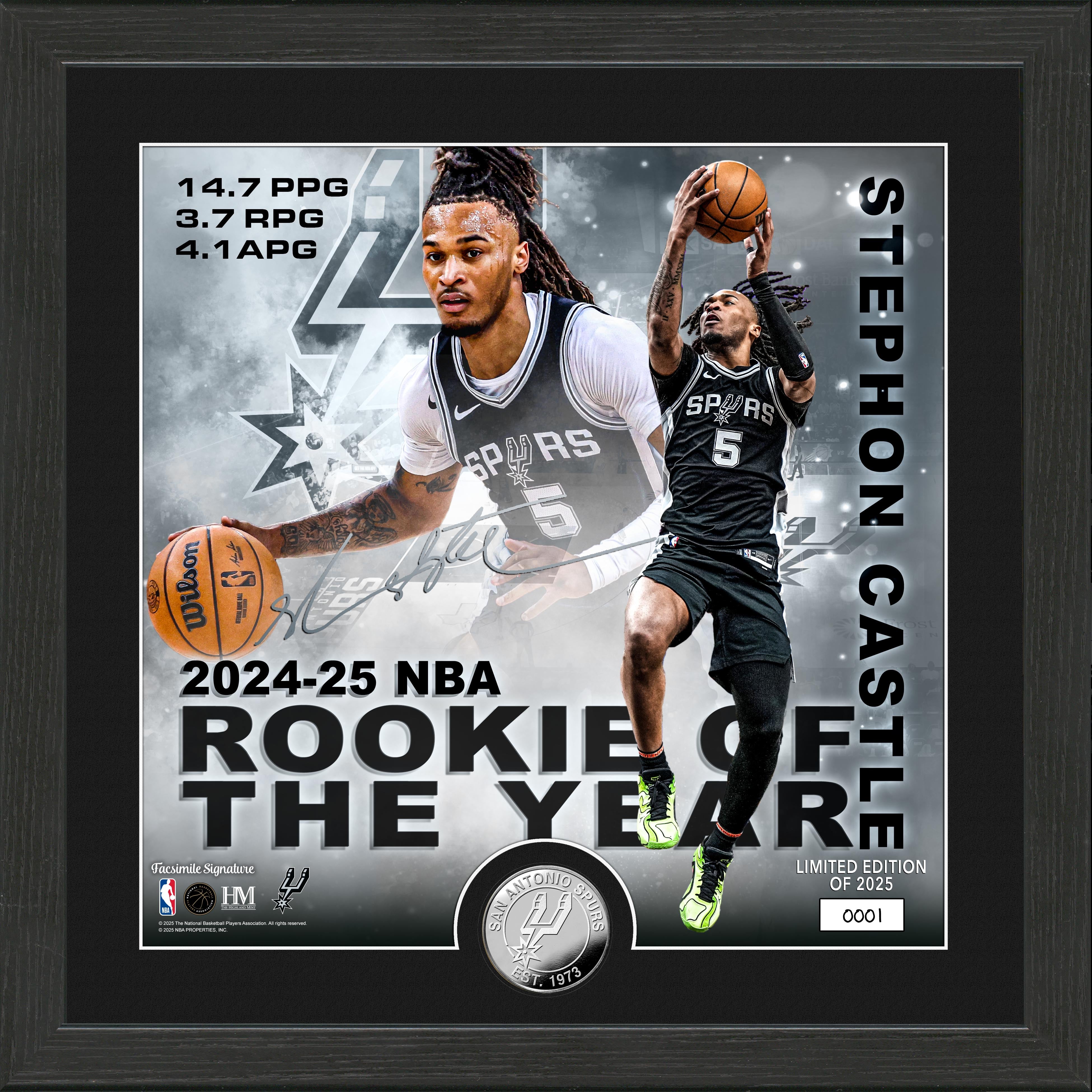 2025 NBA Rookie of the Year Stephon Castle Commemorative Silver Coin - Limited Edition Collectible for Basketball Fans, Sports Memorabilia Collectors, and Gift Ideas