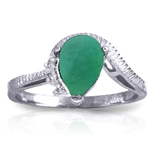 1.02 Carat 14K Solid White Gold Emerald Diamond Ring for Women - Elegant Engagement, Wedding, Anniversary Gift for Her