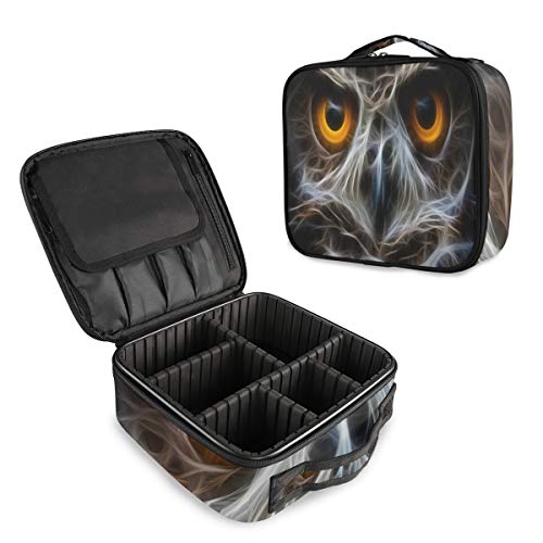 ALAZA Owl Owlet Makeup Train Case - Portable Cosmetic Organizer with Adjustable Dividers for Travel, Home & Professional Use | Waterproof Makeup Storage Bag for Brushes, Eyeshadows & Beauty Essentials