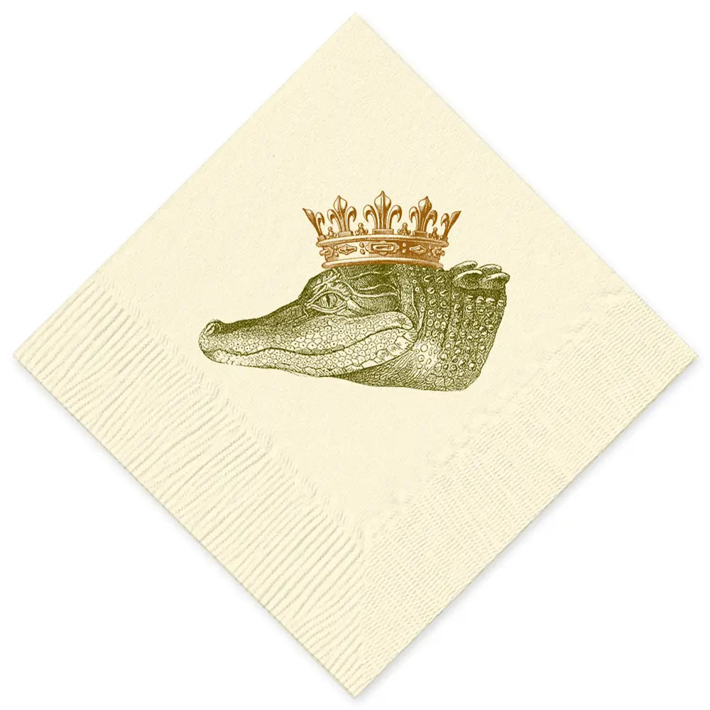 Alexa Pulitzer King Gator Printed Paper Napkins - Premium Quality, Vibrant Design - Perfect for Parties, Weddings, and Southern-Themed Events