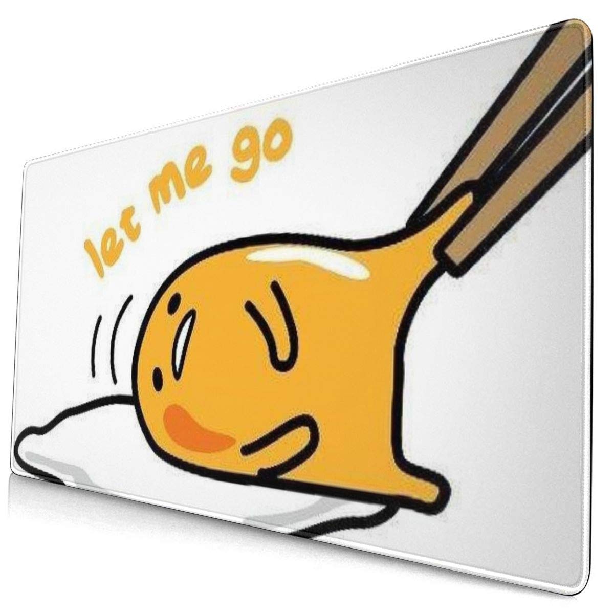 Gudetama Let Me Go Extra Large Mouse Pad - 15.8x29.5 Inches (3mm Thick) - XL Non-Slip Desk Mat for Computer, Laptop, Gaming & Office Use - Cute Anime Character Mousepad for Workstation Setup