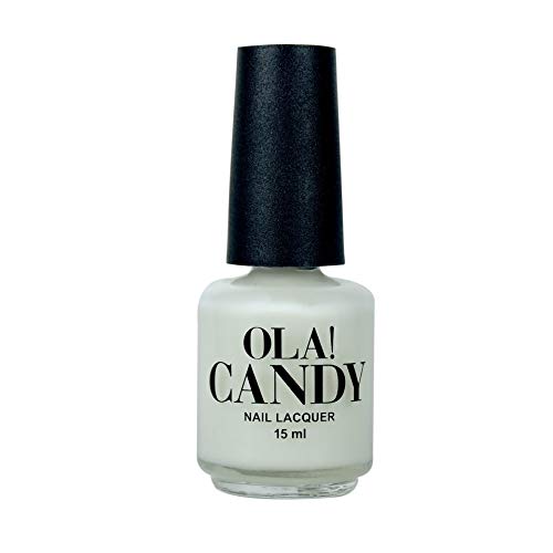 Ola Candy Base Coat Nail Polish - 15ml White Nail Primer with Glossy Finish - Long-Lasting Manicure for Gel & Regular Polish - Perfect for Salon & Home Nail Care
