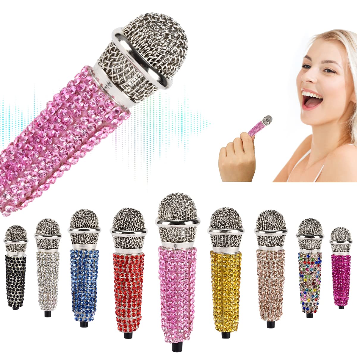 DELADOLA Mini Microphone - Portable Tiny ASMR Mic for iPhone, Android & Laptop | Perfect for Voice Recording, Karaoke, Live Streaming & Podcasting (Pink)