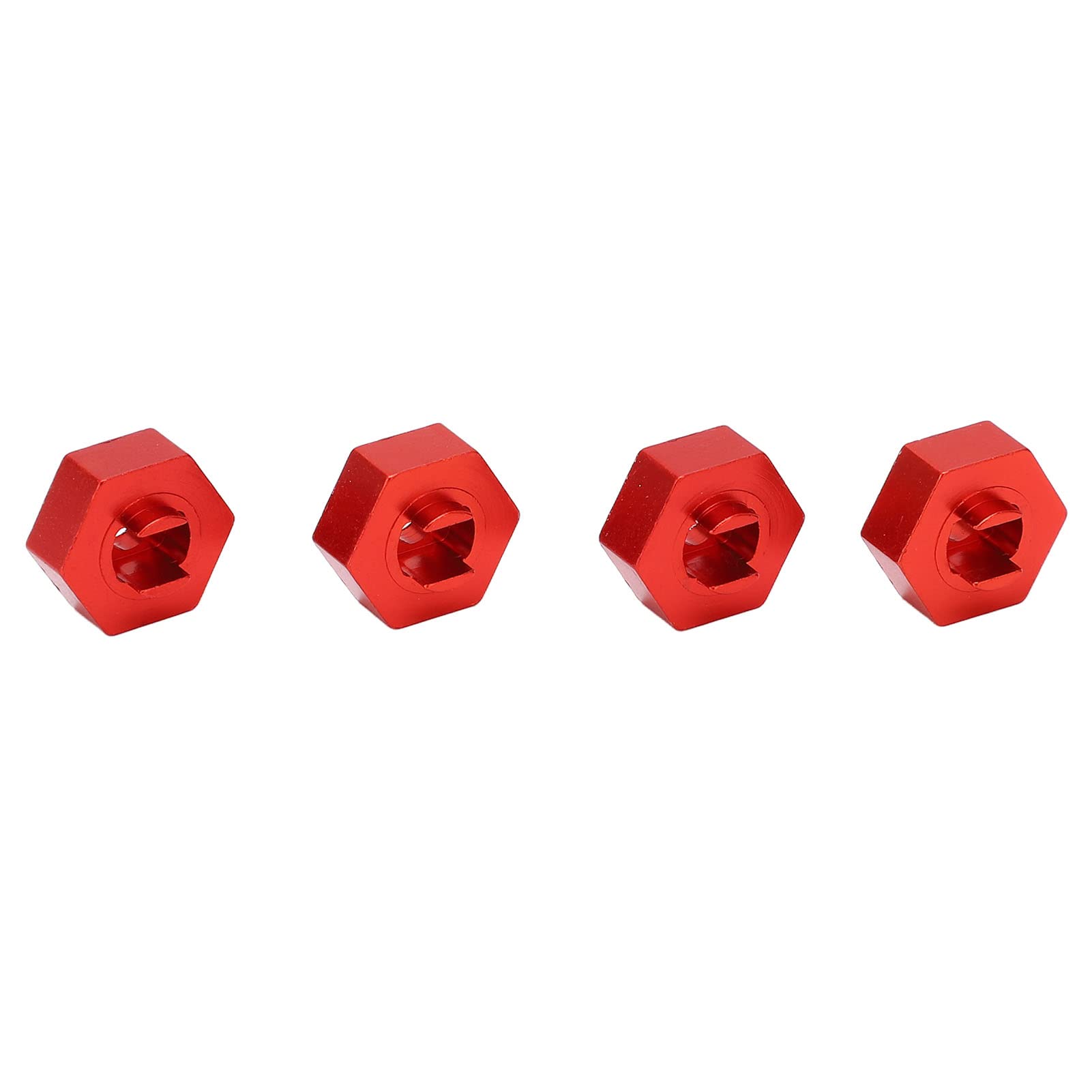 **12mm Aluminum Alloy RC Wheel Hex Hub Adapter (4Pcs) - Compatible with LaTrax 1:18 Scale RC Cars - Durable & Lightweight (Red) - Perfect for Off-Road Racing & RC Car Upgrades**