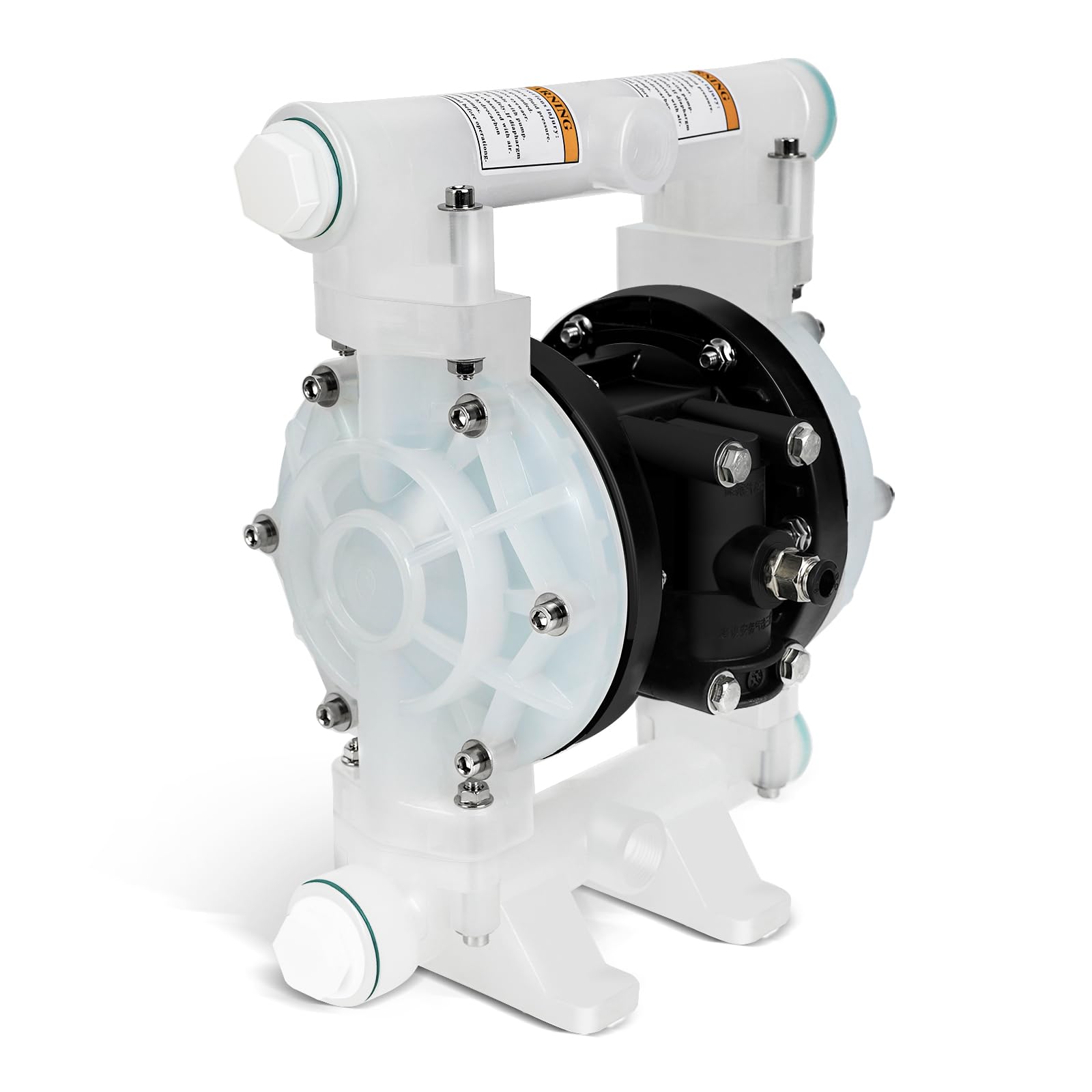 12 GPM Air Operated Double Diaphragm Pump - 1/2 Inch Inlet/Outlet Pneumatic Waste Oil Transfer Pump for Chemical, Fuel & Industrial Use - Ideal for Waste Oil Removal, Chemical Transfer & Industrial Applications