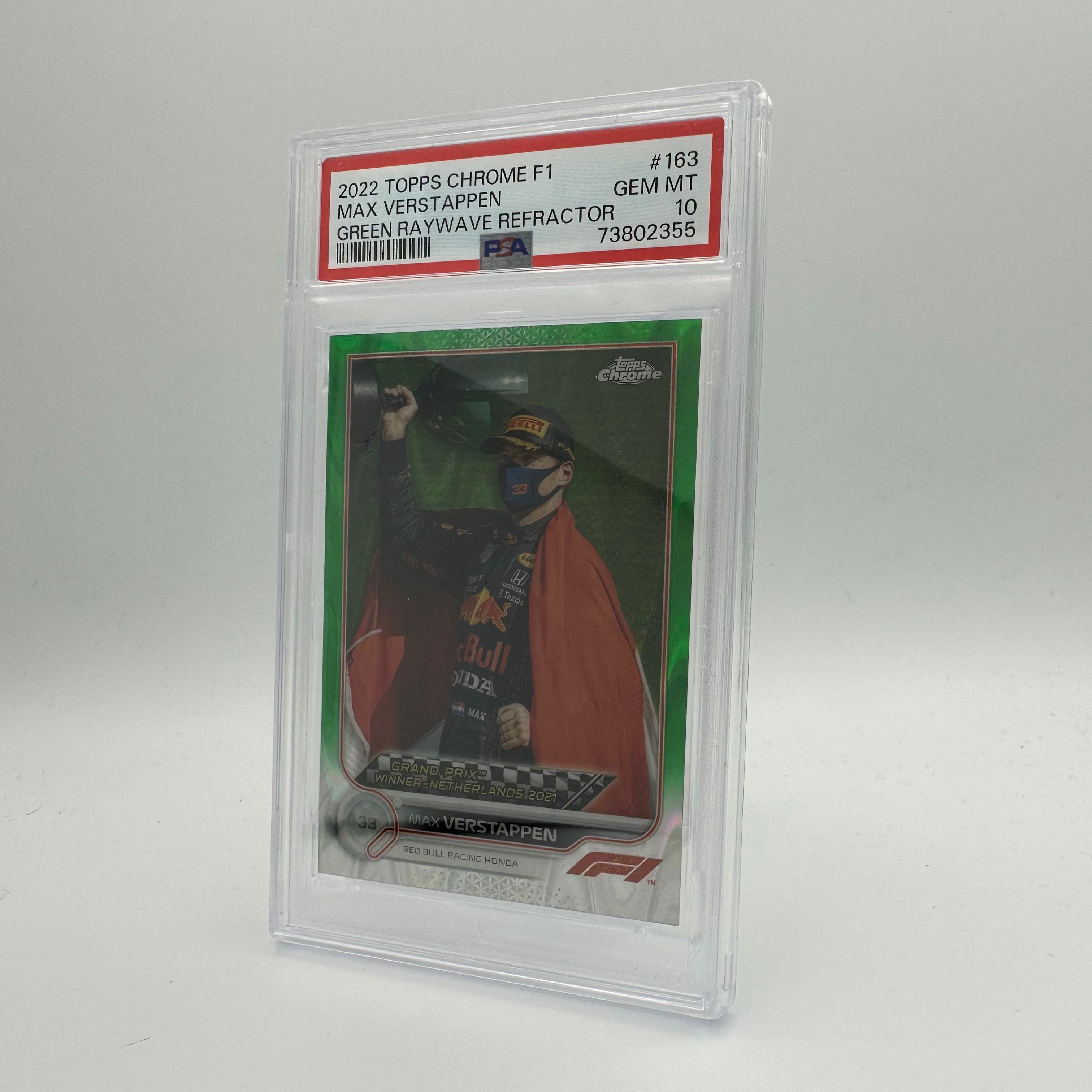 PSA 10 29/99 MAX VERSTAPPEN #163 GREEN RAYWAVE REFRACTOR - Rare Collectible Trading Card for F1 Fans & Sports Memorabilia Enthusiasts - Perfect for Display, Investment & Racing Memorabilia Collections