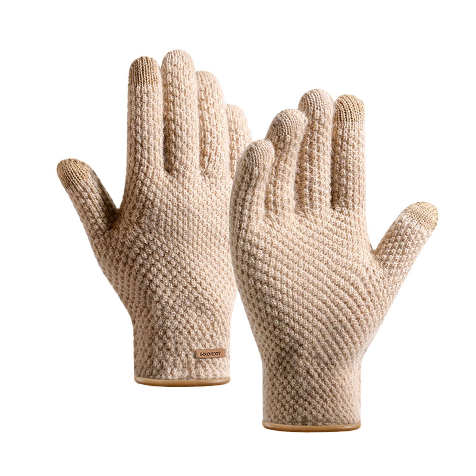 Warm Fleece Thermal Touchscreen Gloves for Adults - Winter Knitted Mittens with Thick Insulation & Solid Colors - Perfect for Outdoor Activities, Skiing, and Cold Weather Use