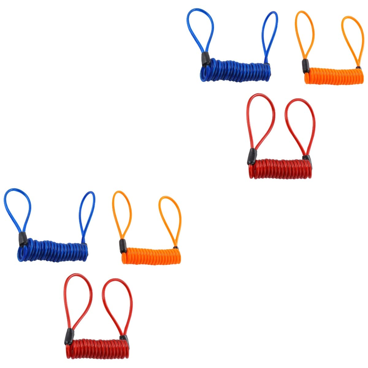 **Wakauto 6-Pack Bike Lock Cable Set - Heavy Duty Anti-Theft Scooter & Motorbike Security Cable with Disc Lock & Spring Coil - Perfect for Bicycles, Motorcycles, and Scooters in Urban Commuting & Outdoor Adventures**