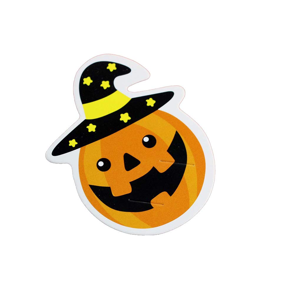 ABOOFAN 50pcs Halloween Lollipop Paper Cards - DIY Pumpkin Pattern Message Cards for Party Favors, Gift Wrapping & Halloween Decorations