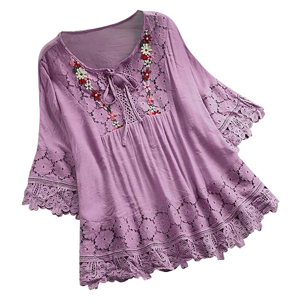HFHAPW Women's Sexy Casual T-Shirts - Loose Fit 3/4 Sleeve Printed Blouses, Soft Round Neck Comfortable Tops for Everyday Wear | Perfect for Office, Dating & Weekend Outfits