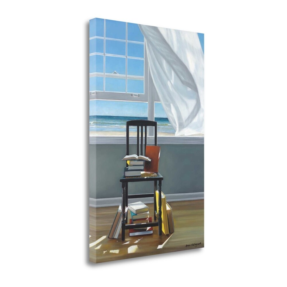 Beach Scholar By Karen Hollingsworth - Premium Giclee Art Print on Gallery Wrapped Canvas - Ready to Hang Wall Decor for Living Room, Bedroom, or Office