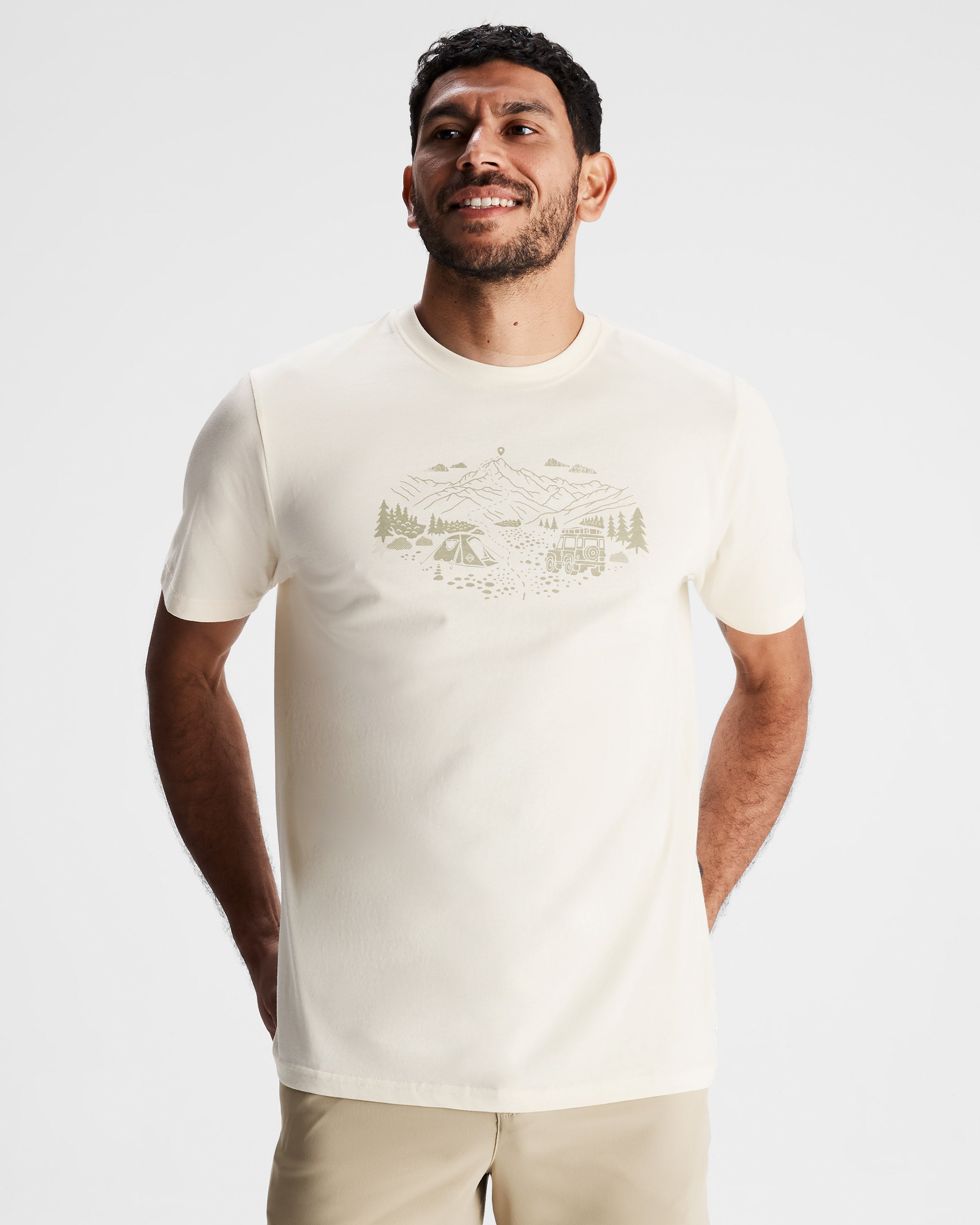 Organic Cotton Men's Ridgeline T-Shirt - Breathable & Comfortable Casual Tee for Everyday Wear, Outdoor Activities, and Gym Workouts