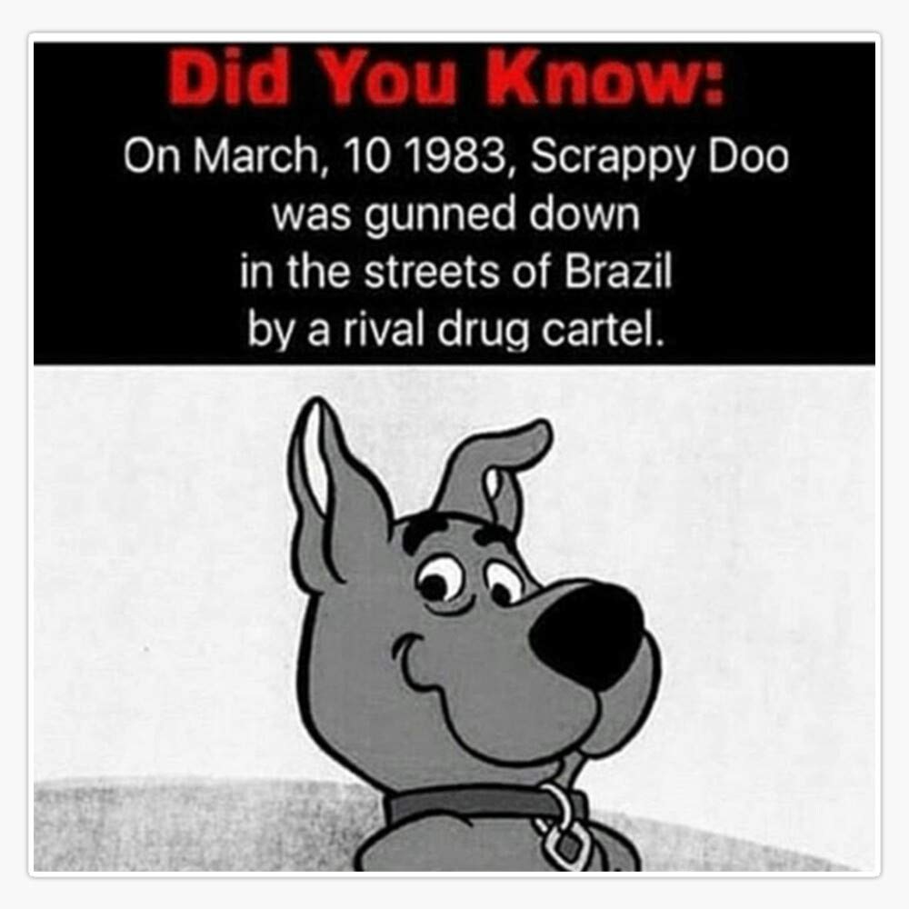 Scrappy Doo Found Dead Vinyl Bumper Sticker - 5 Inch Waterproof Decal for Cars, Laptops & Windows - Funny Cartoon Sticker for Scooby Doo Fans