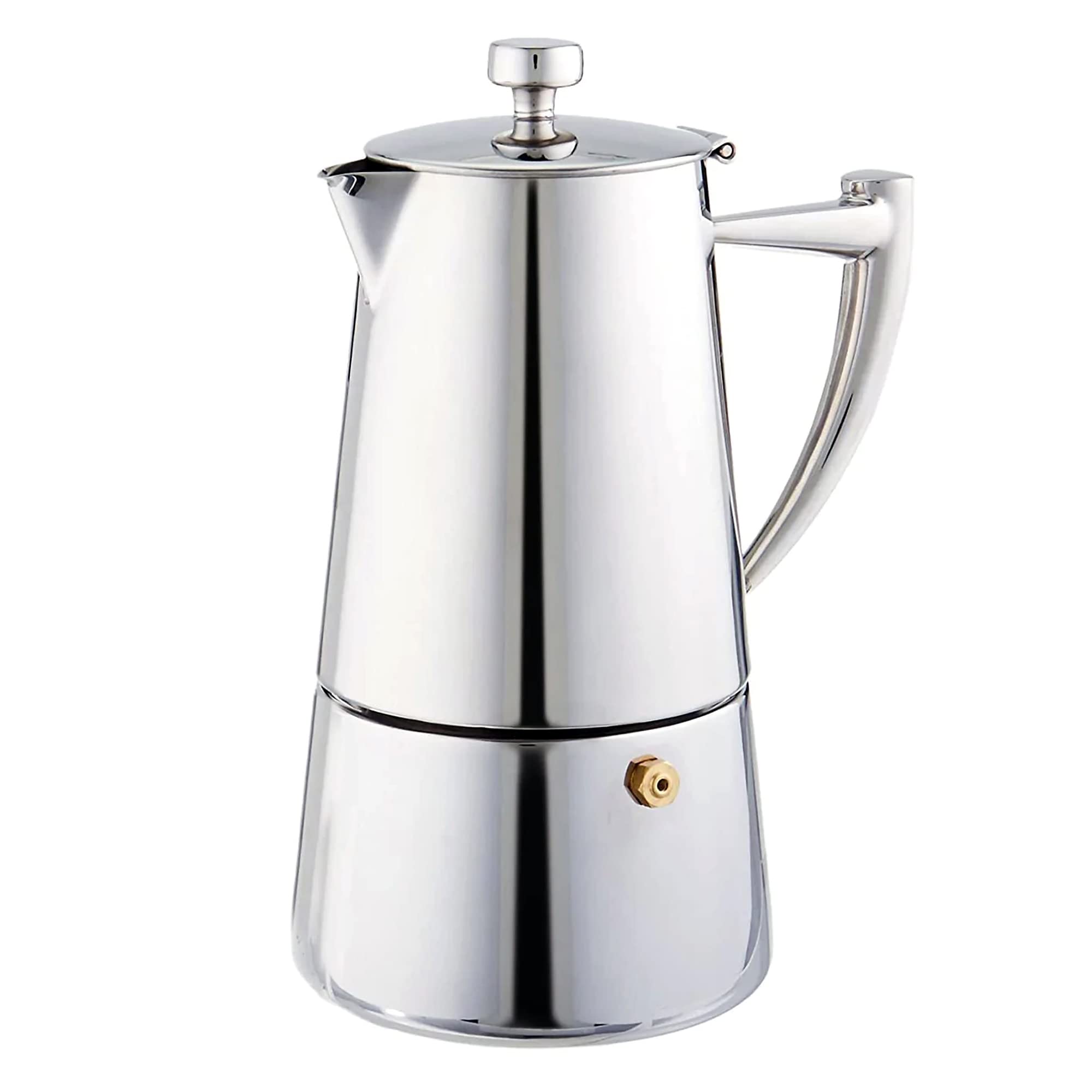 Cuisinox Roma 6-Cup Stainless Steel Stovetop Moka Pot - Italian Espresso Maker for Home & Office Coffee Brewing - Perfect for Camping, Travel & Gifts