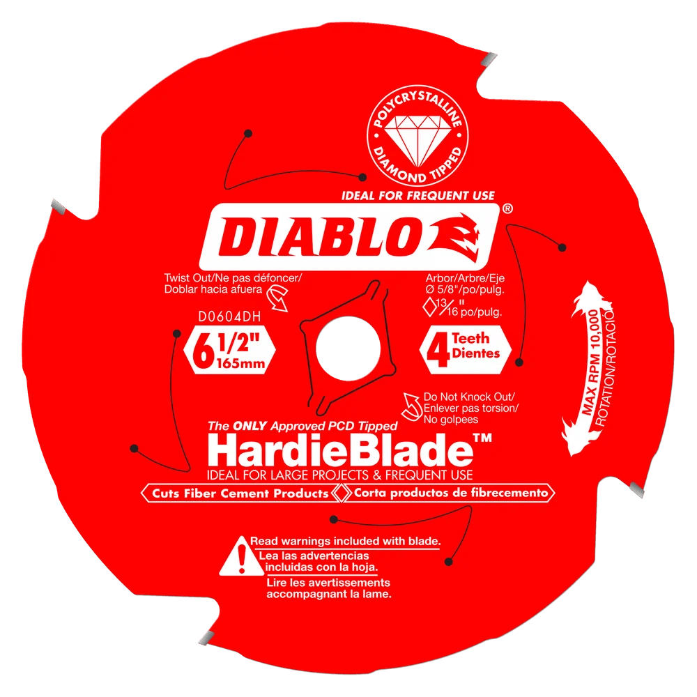 6 1/2 Inch x 4 Tooth Fiber Cement Siding Blade - 5 Pack for Professional Roofing & Siding Installation | Perfect for Cutting Fiber Cement Boards & Exterior Renovations