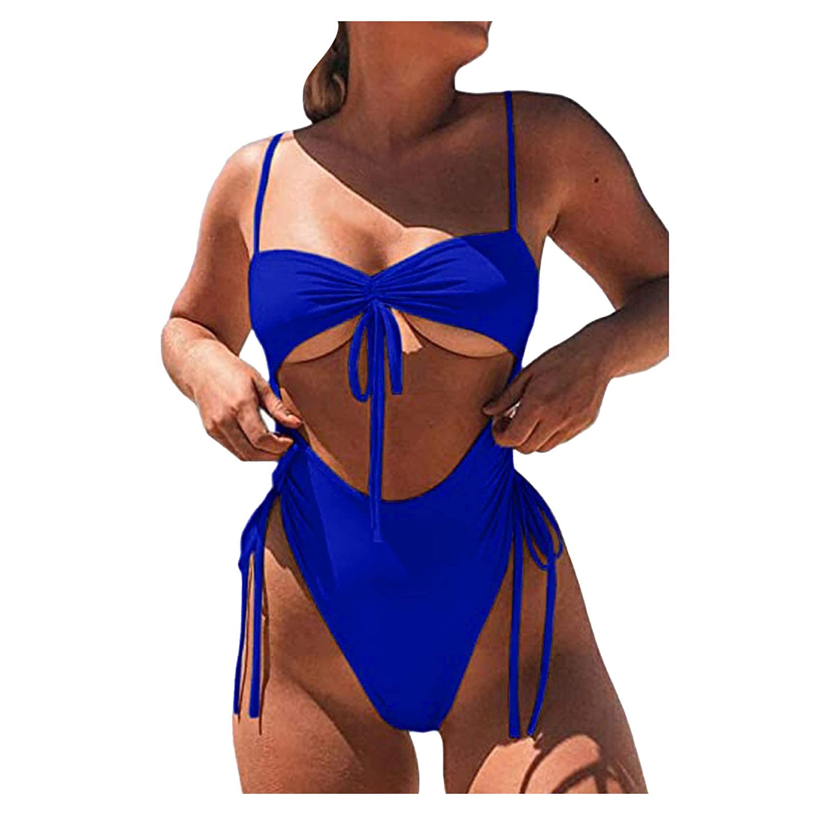 **Women's One Shoulder Swimsuit - Sexy One Piece Bathing Suit with Padded Push Up & Bandage Design for Beach, Pool & Summer Vacations**