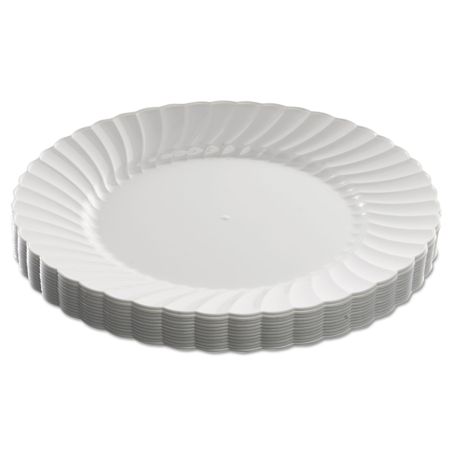 Classicware 9-Inch White Plastic Dinner Plates - 12 Plates per Bag, 15 Bags per Carton - Perfect for Parties, Picnics & Outdoor Events