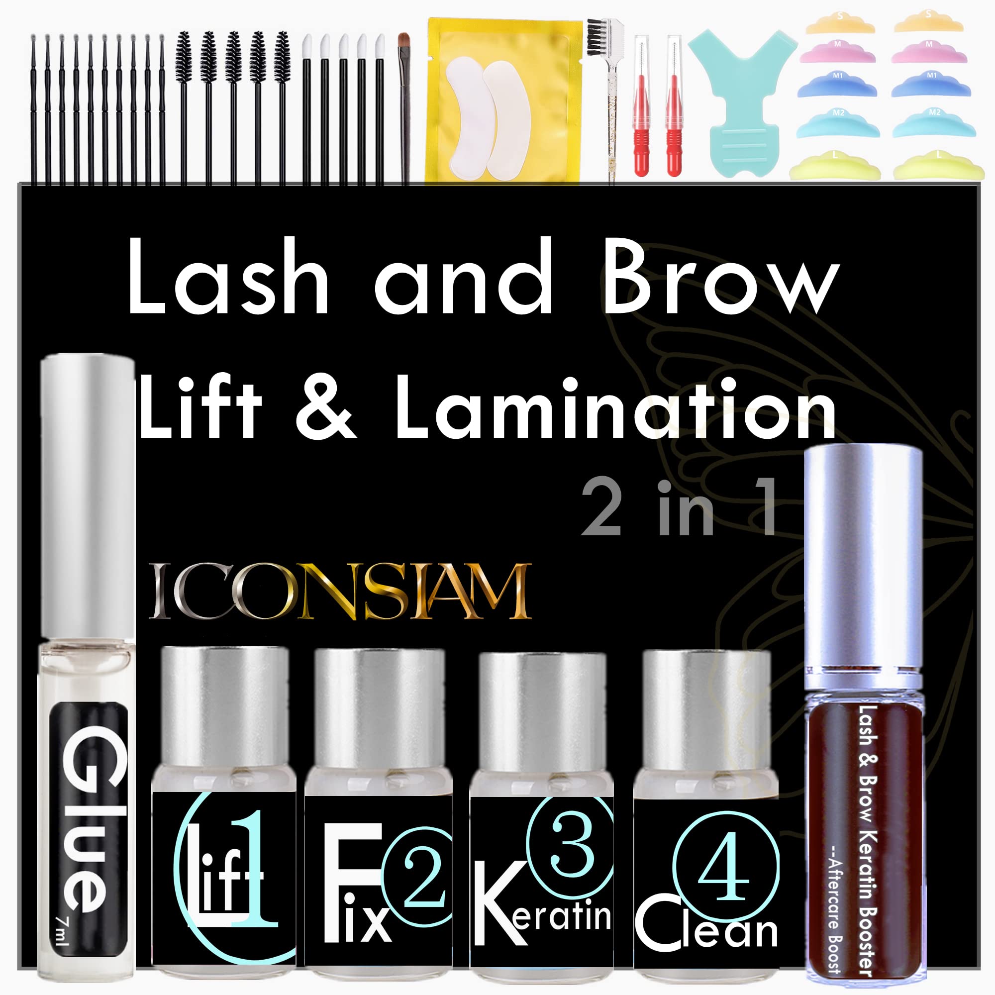 Professional Lash Lift & Brow Lamination 2-in-1 Kit - DIY Eyelash and Eyebrow Perming Solution for Home or Salon Use - Long-Lasting Volume for 6 Weeks (5ml Portable Size, 10 Applications) - Perfect for Bridal Makeup, Special Occasions, and Everyday Glam