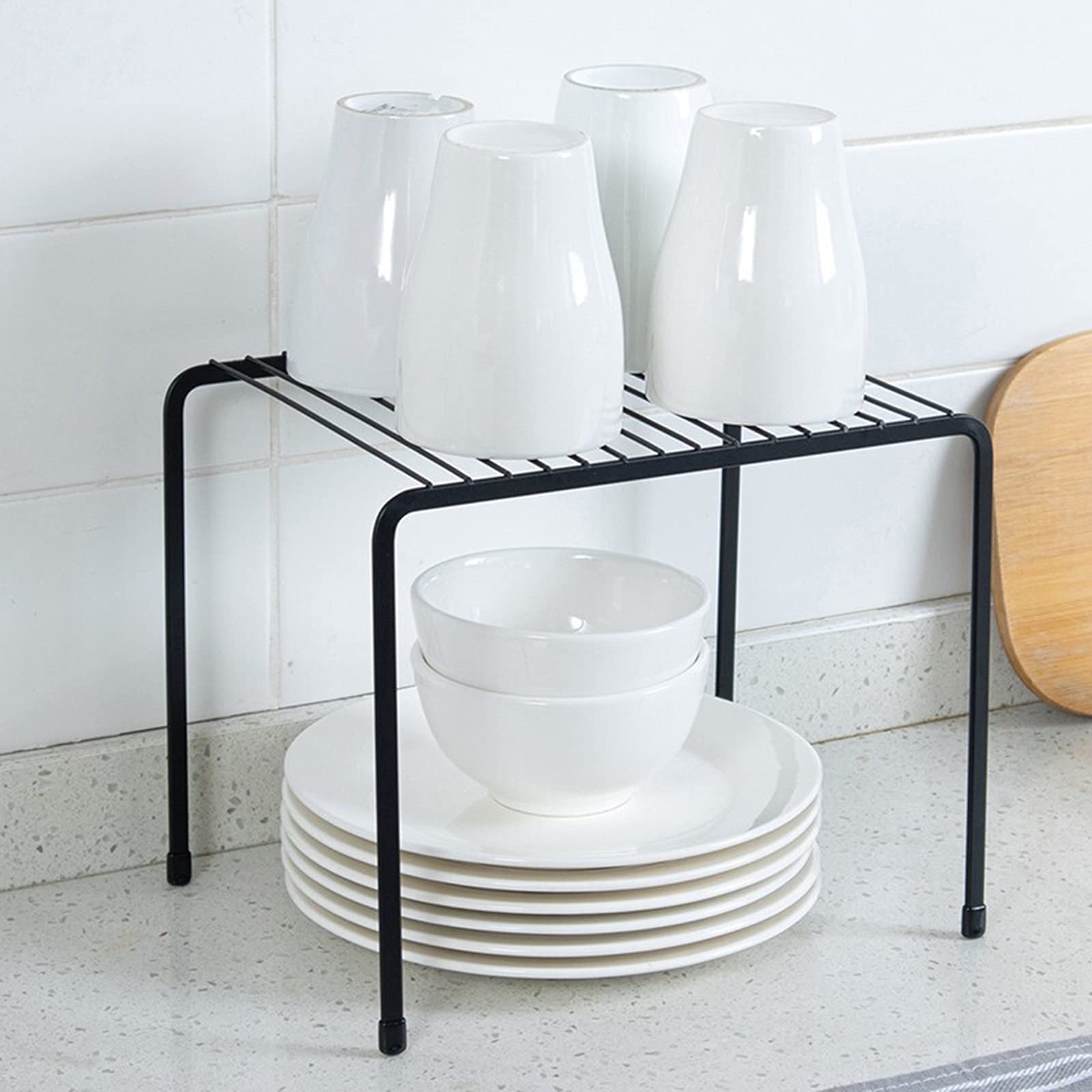TOMYEUS Multifunctional Kitchen Storage Rack - Dish Drying Rack, Spice Jars Holder & Organizer for Countertop, Pantry, Cabinet - Space Saving Kitchen Shelf for Seasoning Bottles, Utensils & More - Perfect for Small Kitchens & Closet Organization