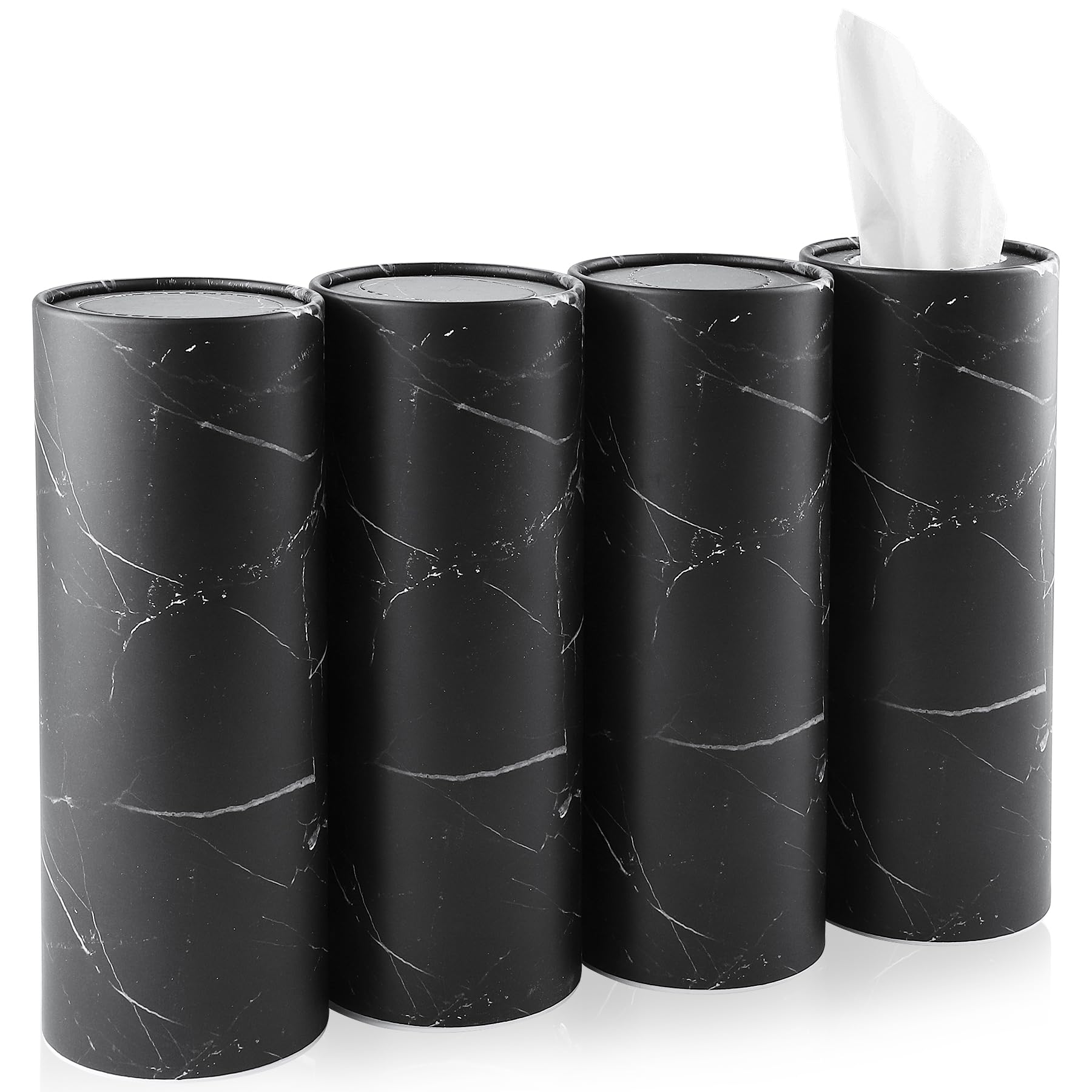 JUSTTOP Car Tissue Holder - 4 Pack Kleenex Cup Holder with Convenient Tissue Bag, Black Car Accessories Interior for Men & Women - Perfect for Road Trips, Commuting & Daily Driving