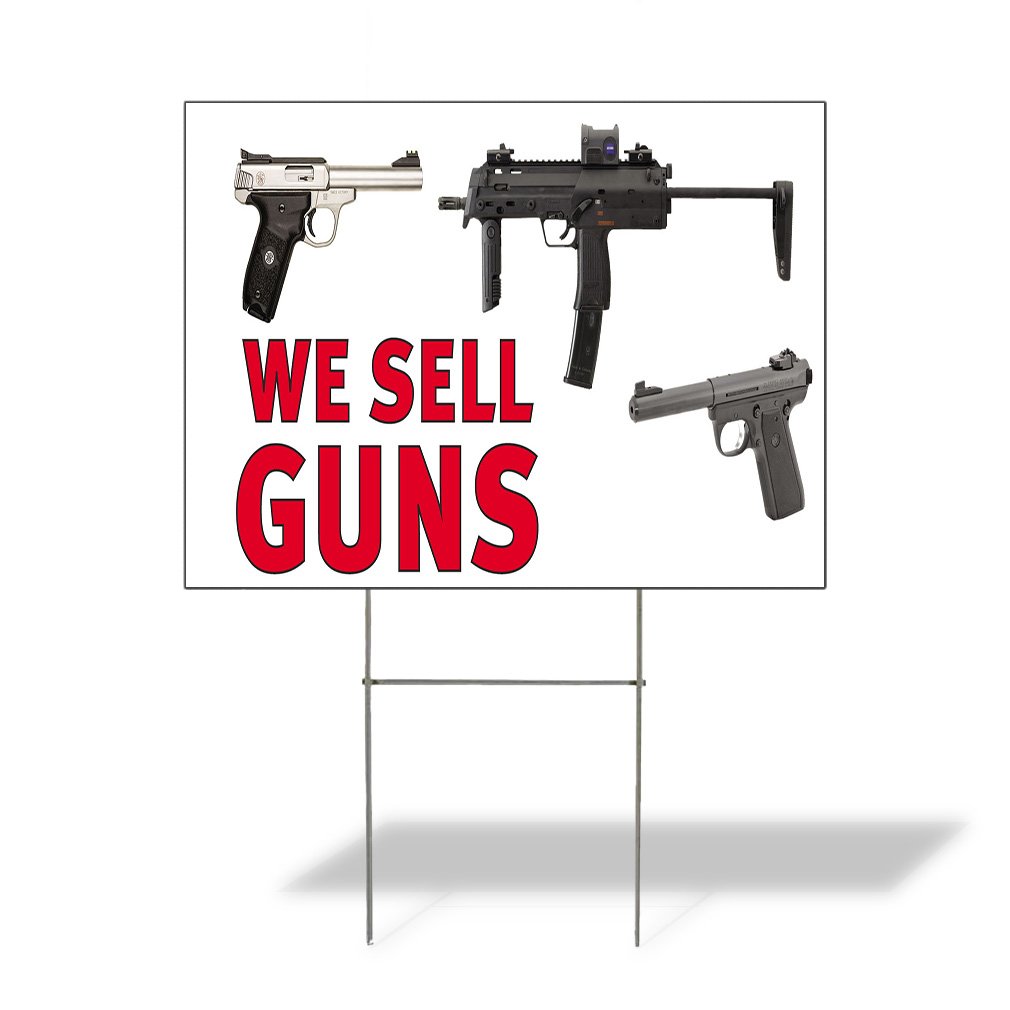 Waterproof Gun Store Yard Sign - 18x12