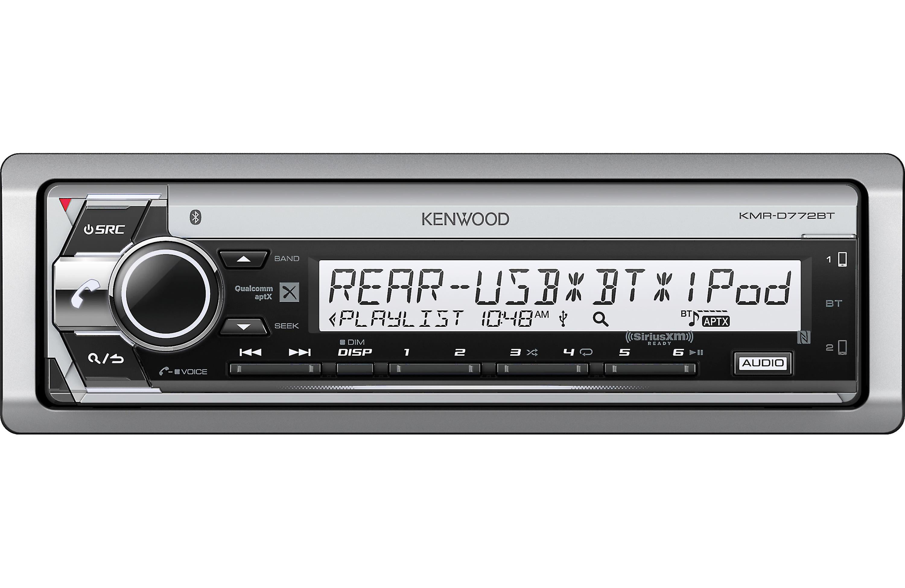 Kenwood KMR D772BT Marine CD Receiver with Bluetooth - Waterproof Stereo System for Boats, Yachts & Marine Vehicles | Perfect for Outdoor Water Activities & Entertainment