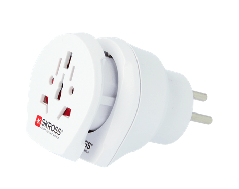 SKROSS Universal Travel Adapter for Israel - Worldwide Plug Converter with USB Ports - Perfect for Business Trips, Vacations & International Travel