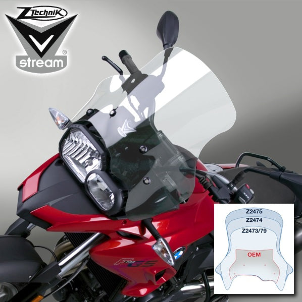 ZTechnik F700GS VStream Sport Clear Windshield - High Performance Motorcycle Windshield for BMW F700GS - Perfect for Touring, Commuting & Adventure Riding