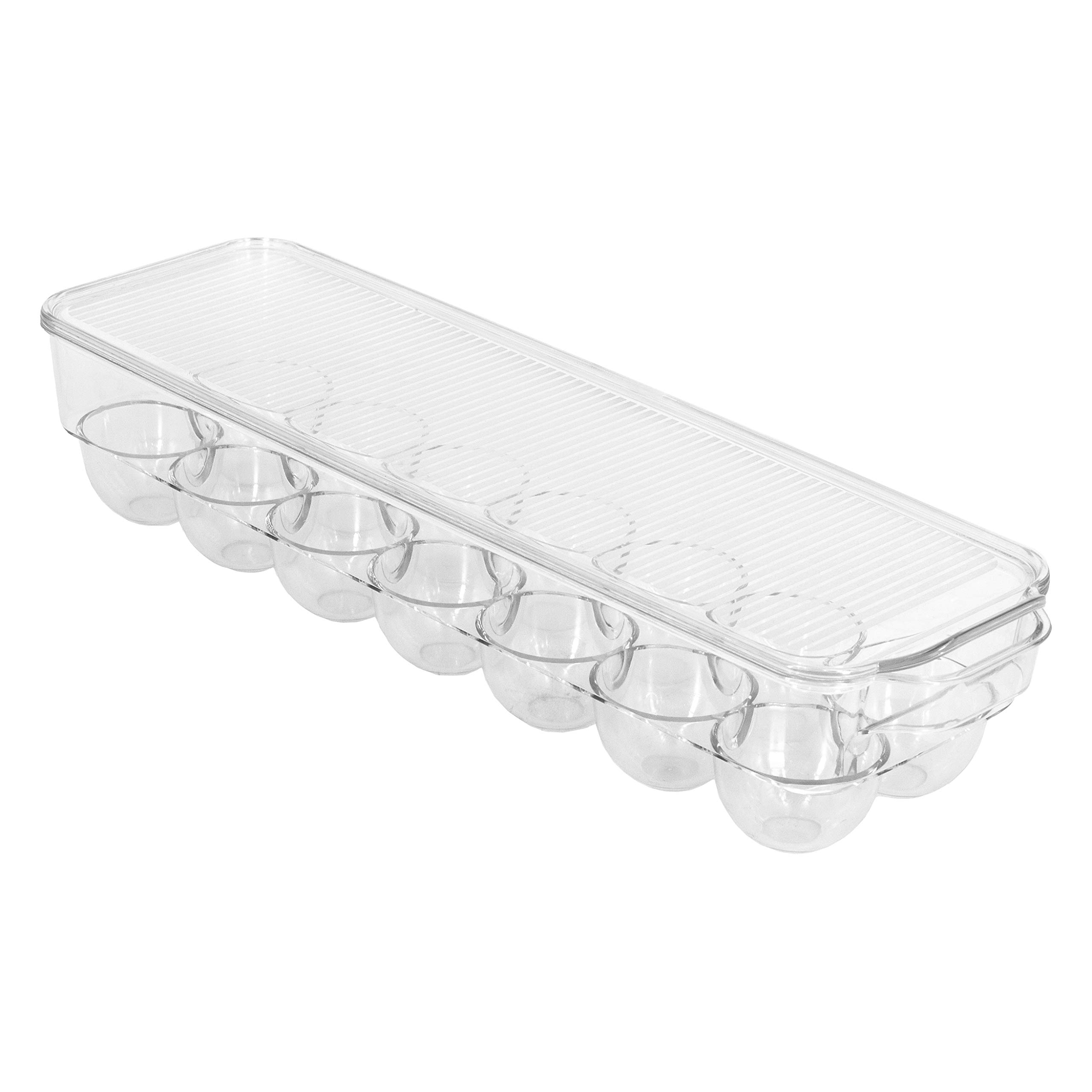 Glad Clear Plastic Egg Holder – Stackable Storage Tray with Lid, Refrigerator Food Organizer, Holds 14 Eggs – Perfect for Kitchen, Camping & Picnic Storage