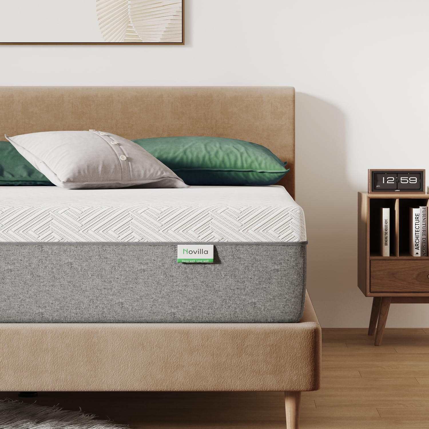 Novilla 12 Inch Twin Size Gel Memory Foam Mattress - Medium Plush Feel for Pressure Relief & Cool Sleep, Motion Isolation Technology | Perfect for Guest Rooms, Dorms & Small Spaces