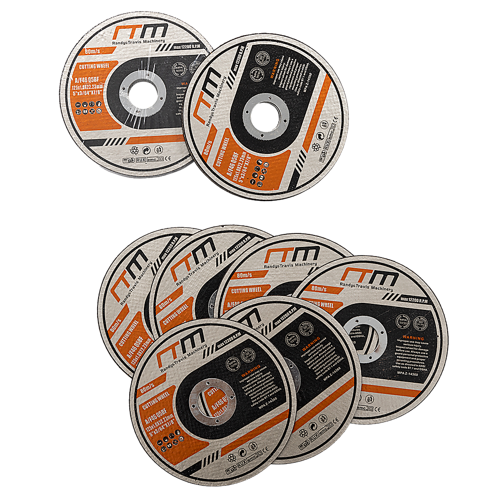 100-Pack 125mm (5 Inch) Metal Cutting Discs for Angle Grinder - Thin & Durable Cut Off Wheels - Perfect for Metalworking, DIY Projects & Construction