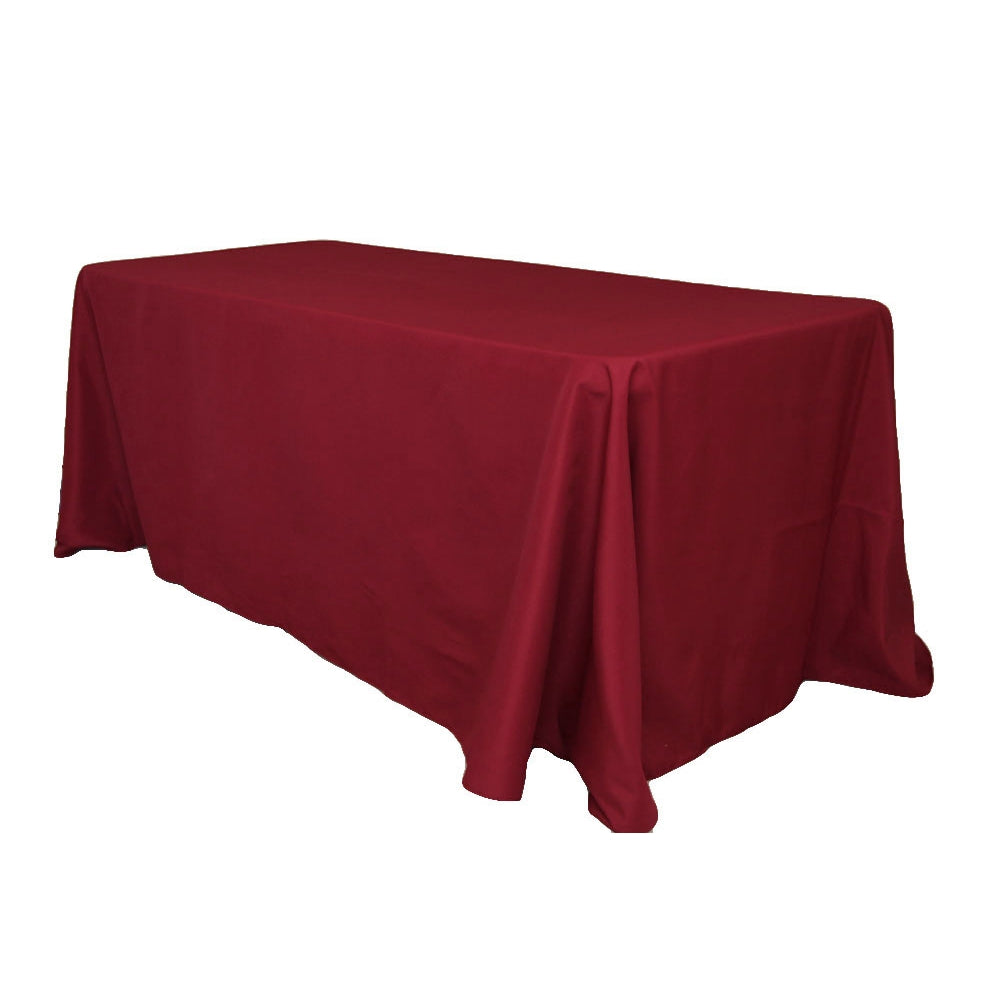Premium 90x156 Inch Rectangular Polyester Tablecloth - Burgundy Red, Wrinkle & Stain Resistant for Dining, Parties, Weddings & Events