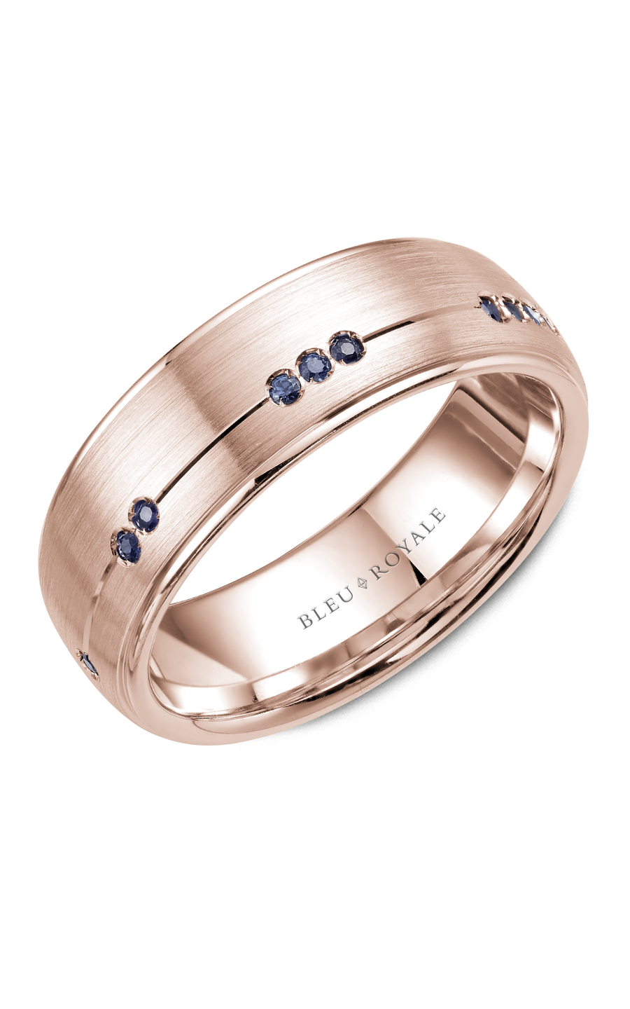 Bleu Royale Men's Wedding Band Ring RYL 011RS75 - 14K Rose Gold Plated Tungsten Carbide Comfort Fit for Men's Jewelry, Anniversary & Engagement Gift - Perfect for Weddings, Proposals & Special Occasions