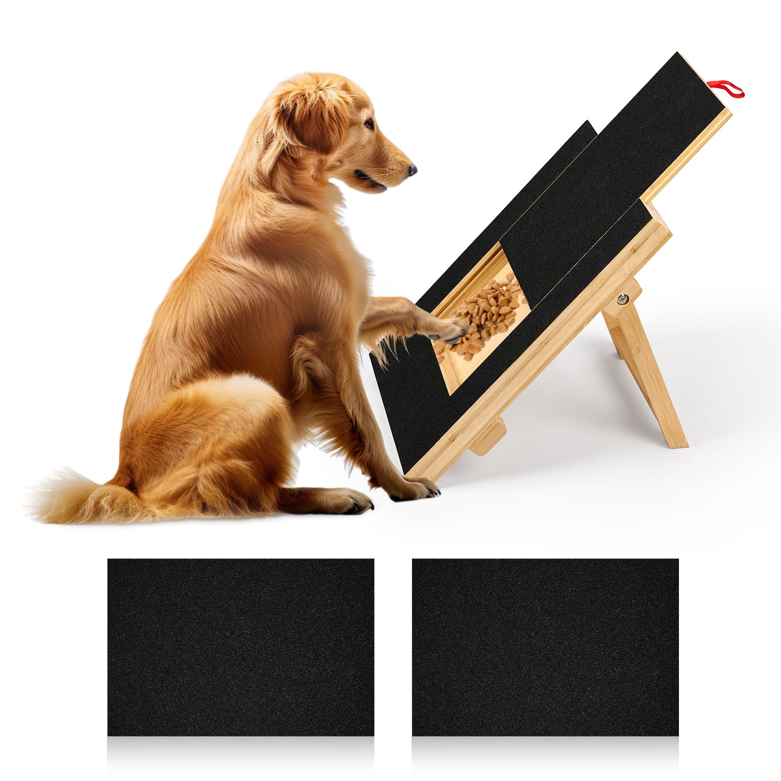 Premium Dog Nail Scratch Pad - Multi-Functional Pet Nail Trimmer Board with Treat Box & 2 Replaceable Sandpapers (Black) - Perfect for At-Home Grooming & Paw Care for Small to Large Dogs