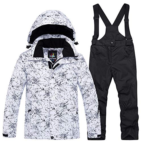 RIUIYELE Boys & Girls Winter Ski Jacket & Pants Set - Thickened Thermal Snowsuit, Windproof & Waterproof for Cold Weather - Perfect for Skiing, Snowboarding & Outdoor Winter Activities
