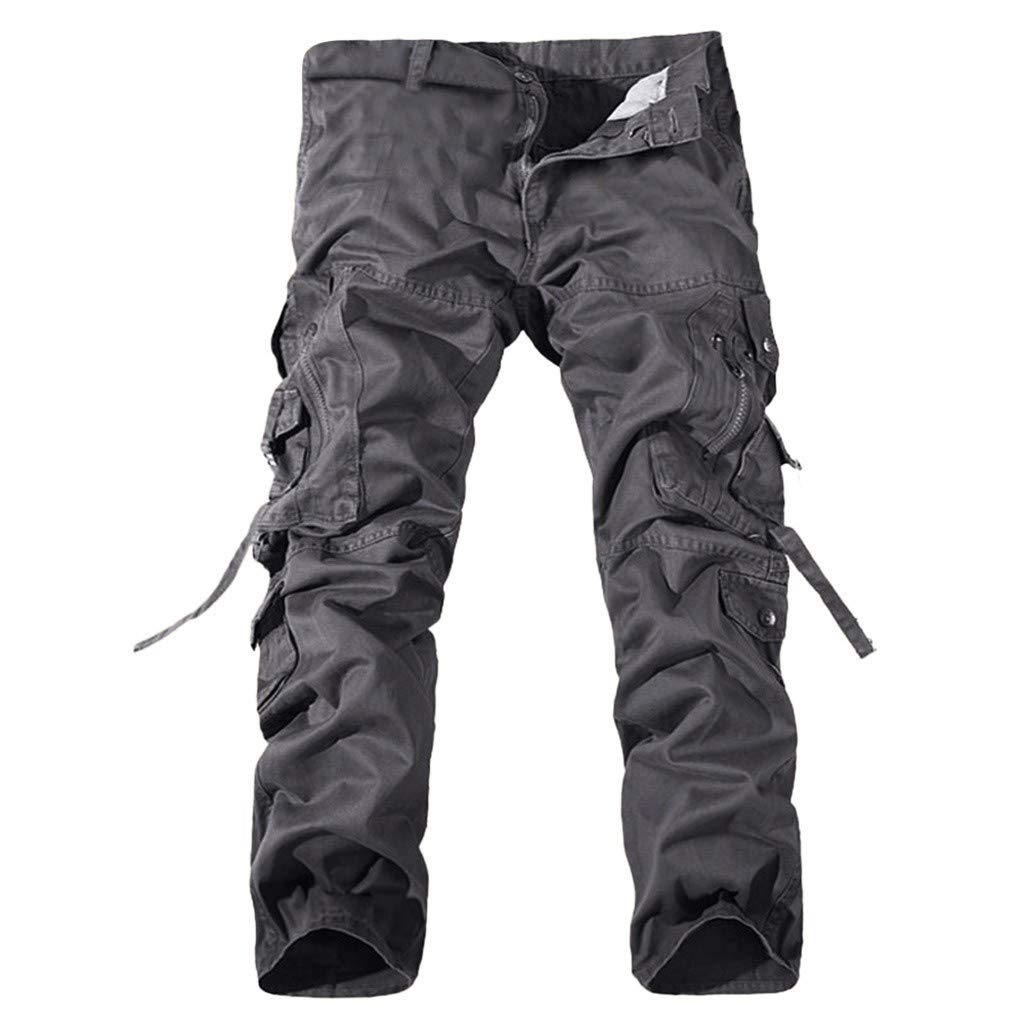 Men's Cargo Pants with Multi-Pockets - Tactical Work Pants for Outdoor, Hiking & Military Style | Forthery Casual Pleated Camo Combat Pants in Black & Army Green
