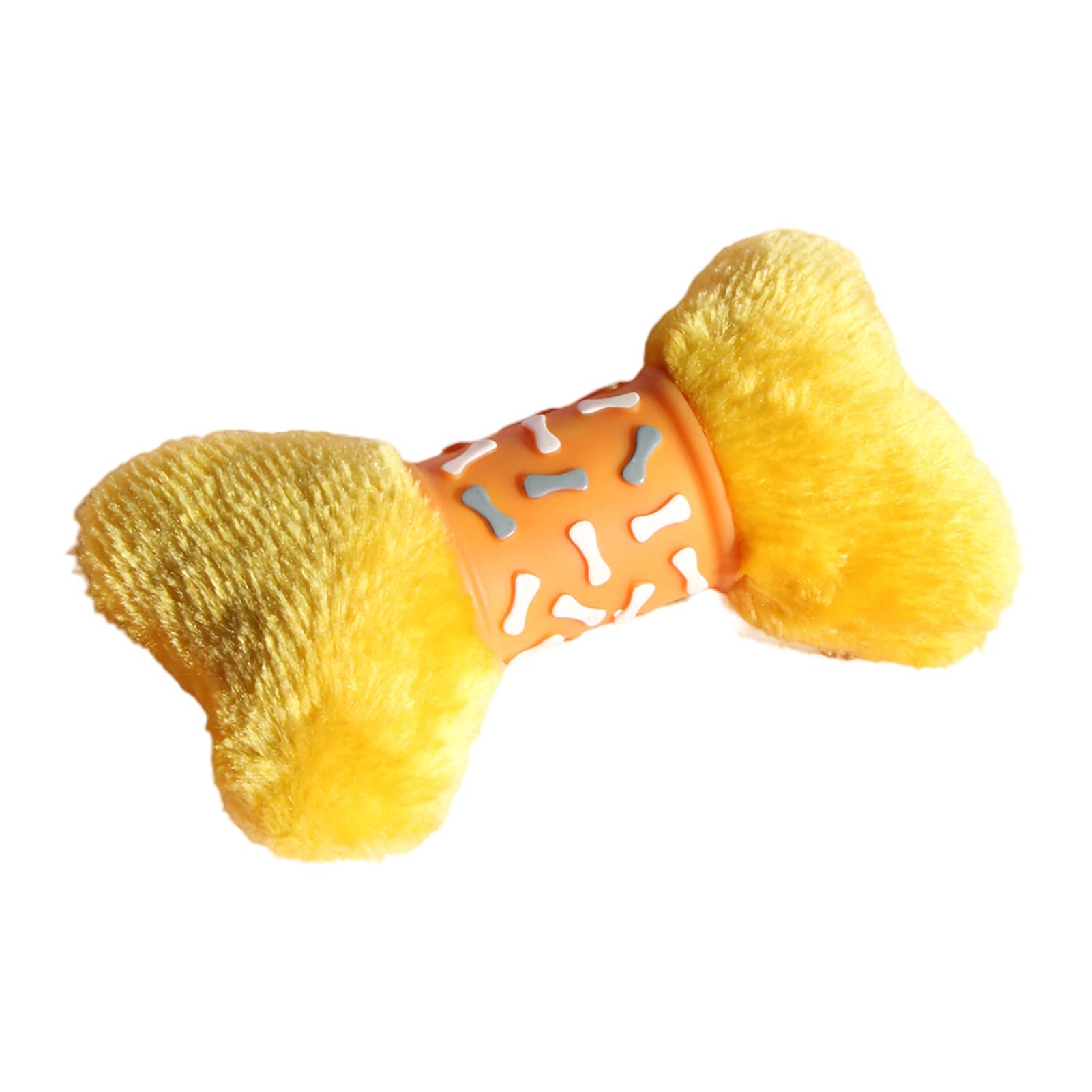Sarkoyar Dog Chew Toy - Interactive Plush Squeaky Toy for Puppies with Teeth Cleaning Benefits, Soft Yellow Pet Stuffed Animal - Perfect for Playtime, Training & Dental Care