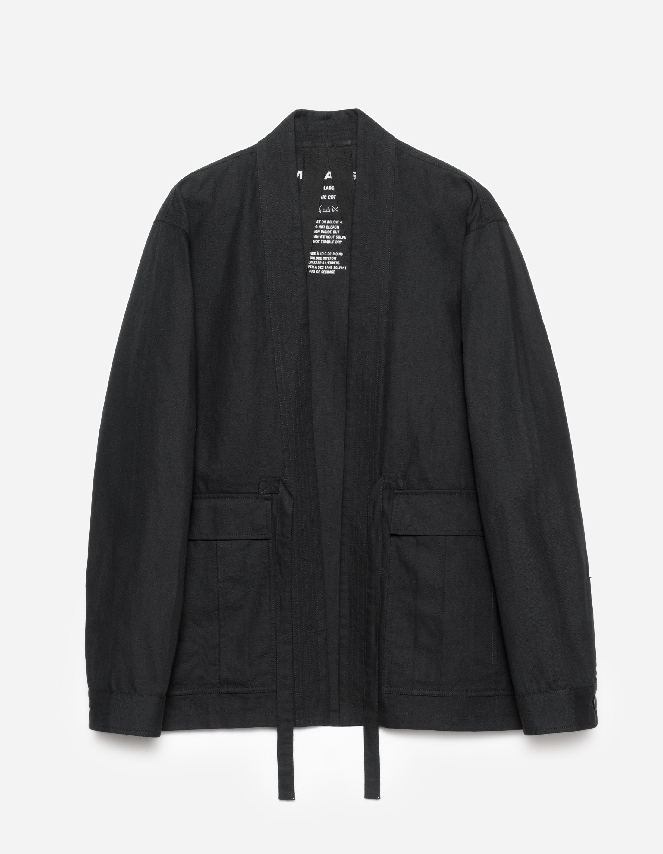 Premium 6028 Hemp Cargo Hanten Jacket for Men - Eco-Friendly Black Workwear Jacket - Perfect for Outdoor Work, Casual Wear & Street Style Fashion