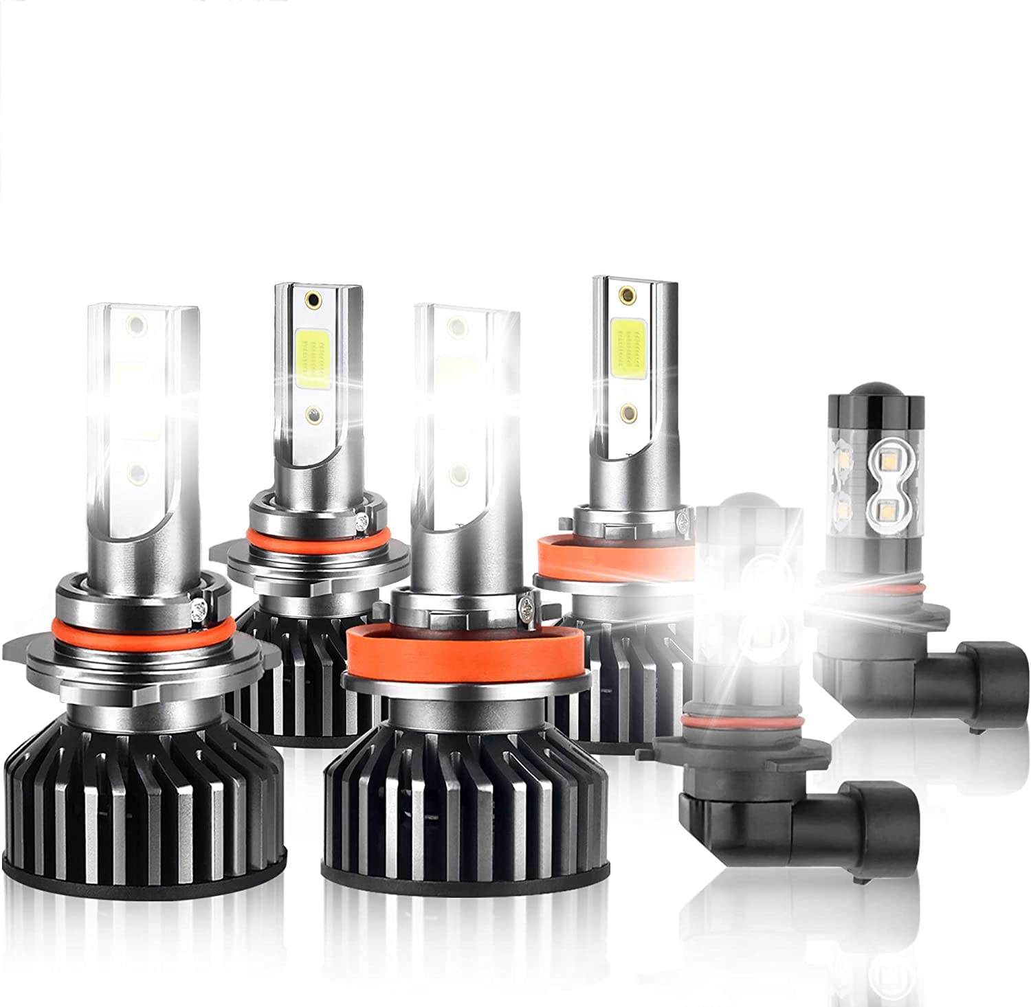 6-Pack LED Headlight Bulbs 9005+H11 High/Low Beam + 9140 LED Fog Lights - Plug and Play Halogen Replacement for Ford F-150 (2015-2020) - Perfect for Night Driving & Off-Road Adventures