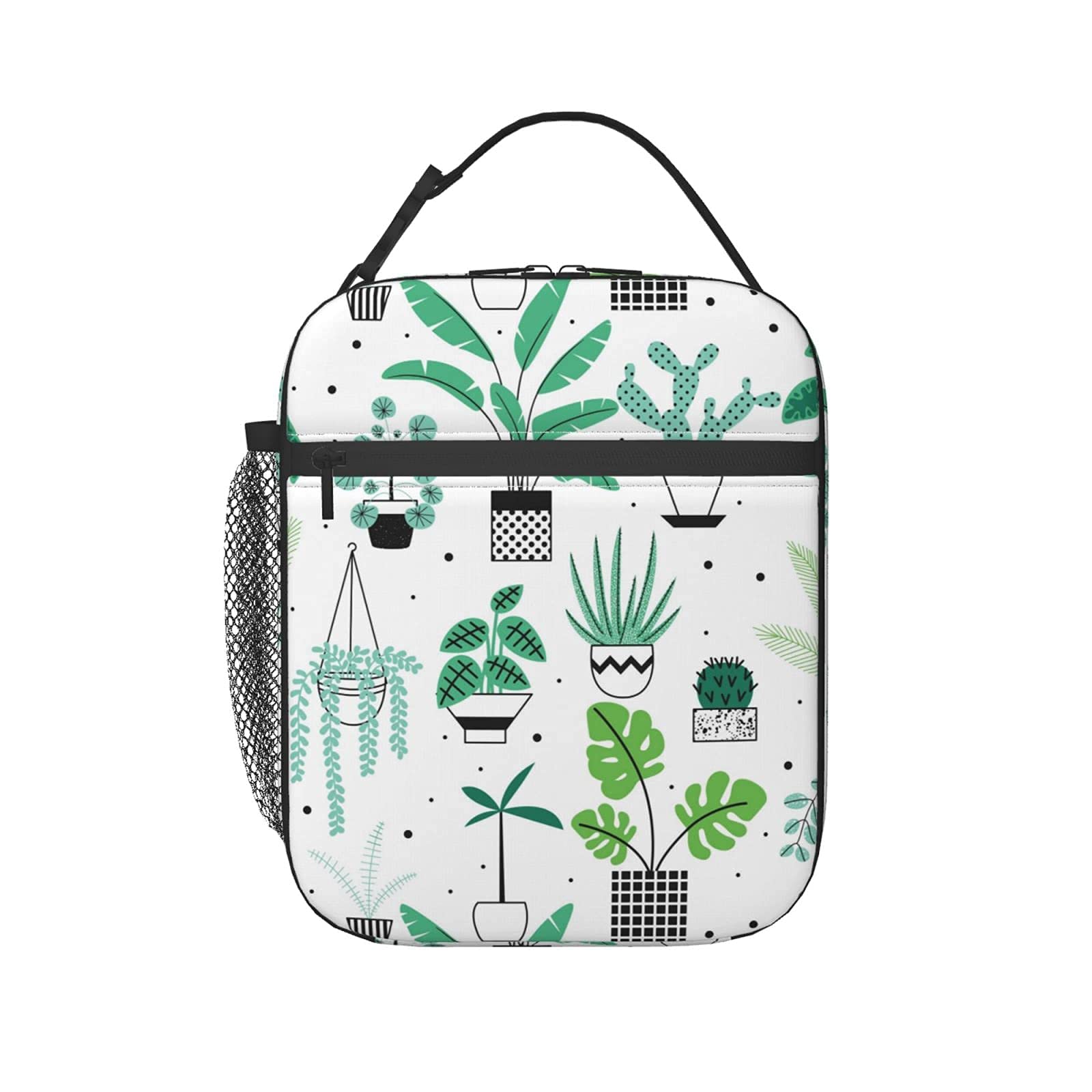 RIUARA Insulated Lunch Bag for Women & Men - Eco-Friendly Green Plants Design, Leak-Proof Tote Lunch Box for School, Work, Travel & Outdoor Picnics | Perfect for Office, Hiking & Daily Commute