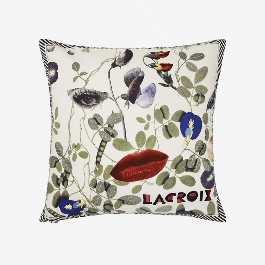 Christian Lacroix Dame Nature Printemps Decorative Cushion Cover | Floral Spring Design Luxury Throw Pillow for Sofa, Bed & Home Decor | Living Room, Bedroom, Nursery Accent Pillow