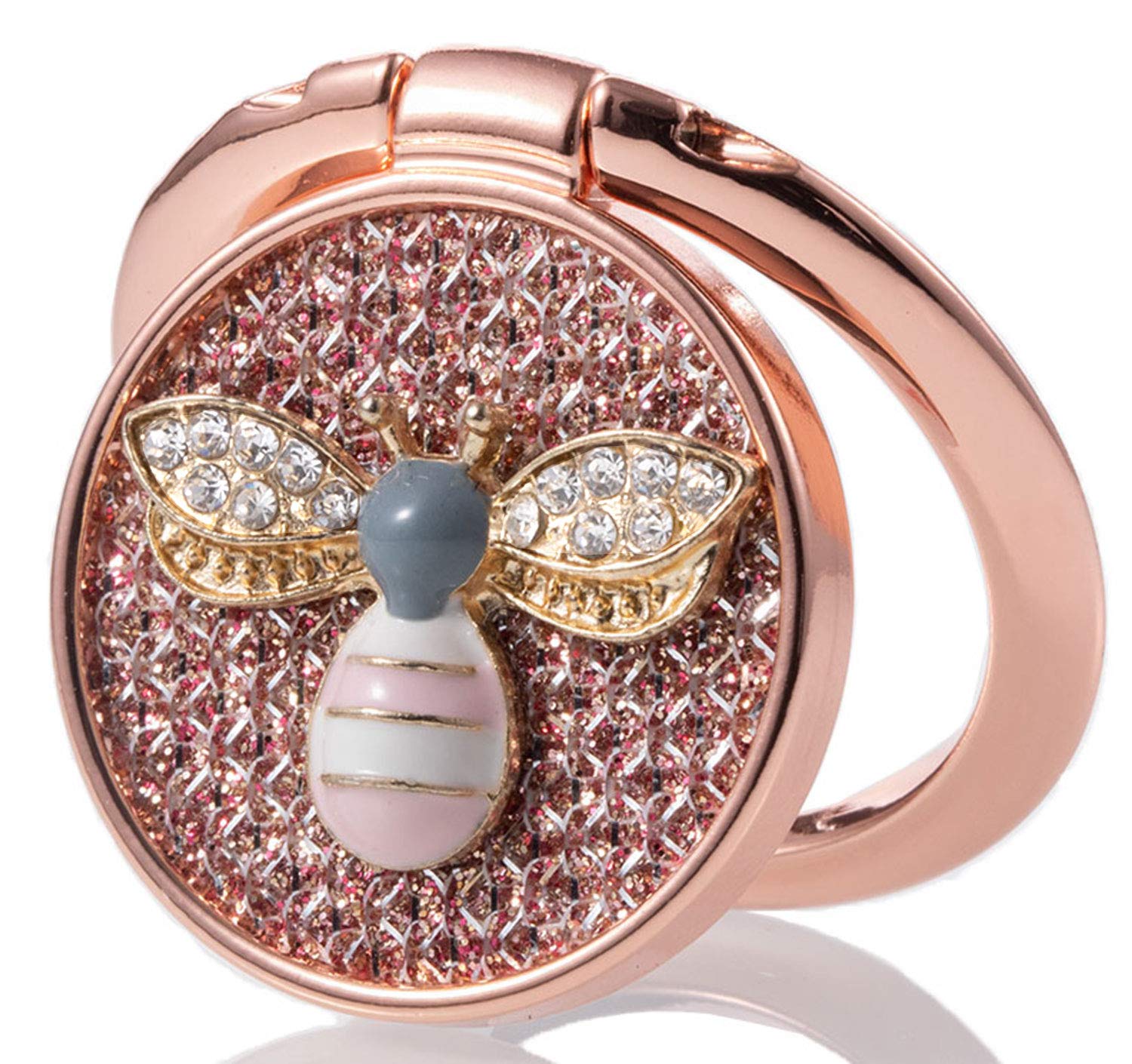 VANJUNN Bee Phone Ring Holder - Rose Gold Grip Stand for Mobile Decor & Beauty