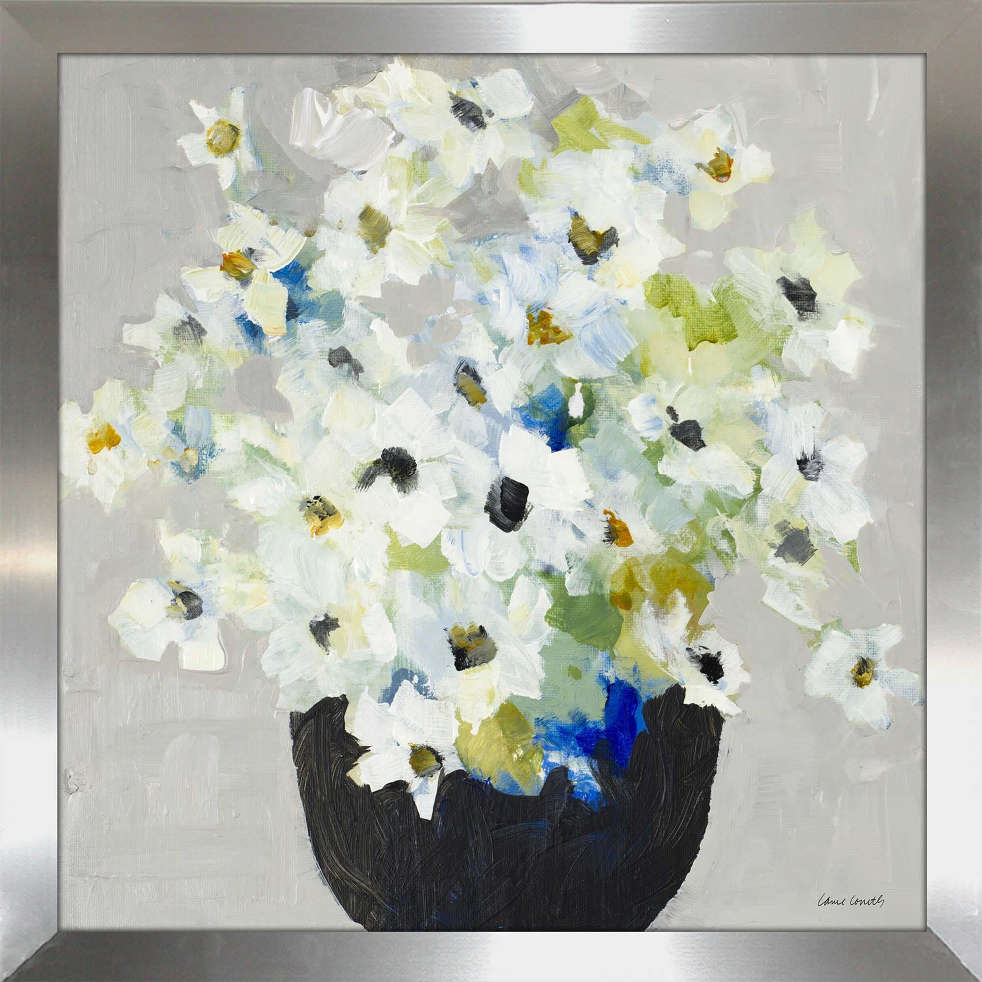 Blooms In Black Vase Print on Acrylic - Elegant Floral Wall Art for Home & Office Decor