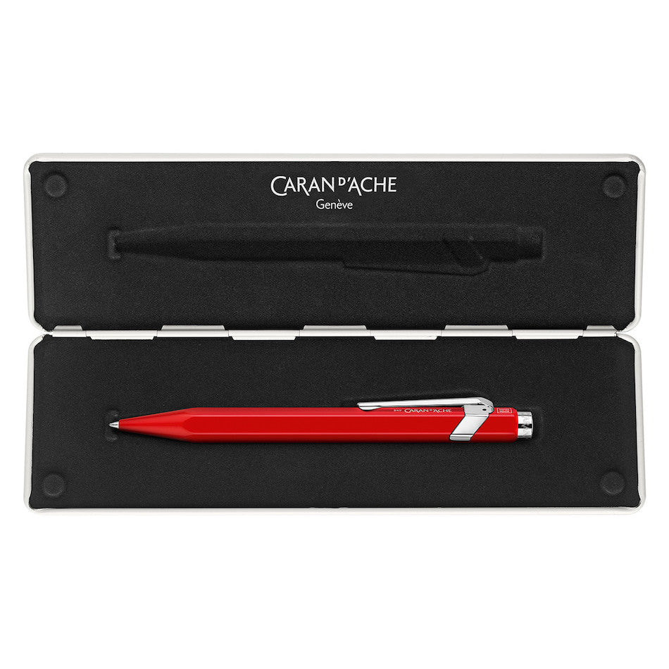 Caran d'Ache 849 Rollerball Pen - Premium Slimpack Red Ballpoint Pen for Writing, Sketching & Note Taking - Perfect Gift for Professionals, Students & Artists