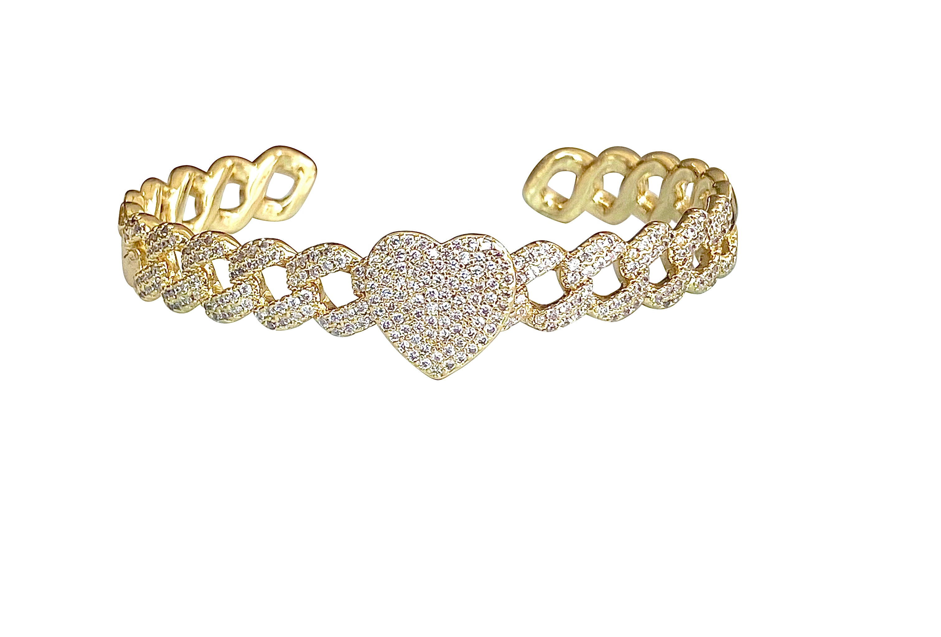 Stylish Chain Bling Cuff Bracelet for Women - Trendy Hip Hop Jewelry Accessory - Perfect for Parties, Concerts and Night Out
